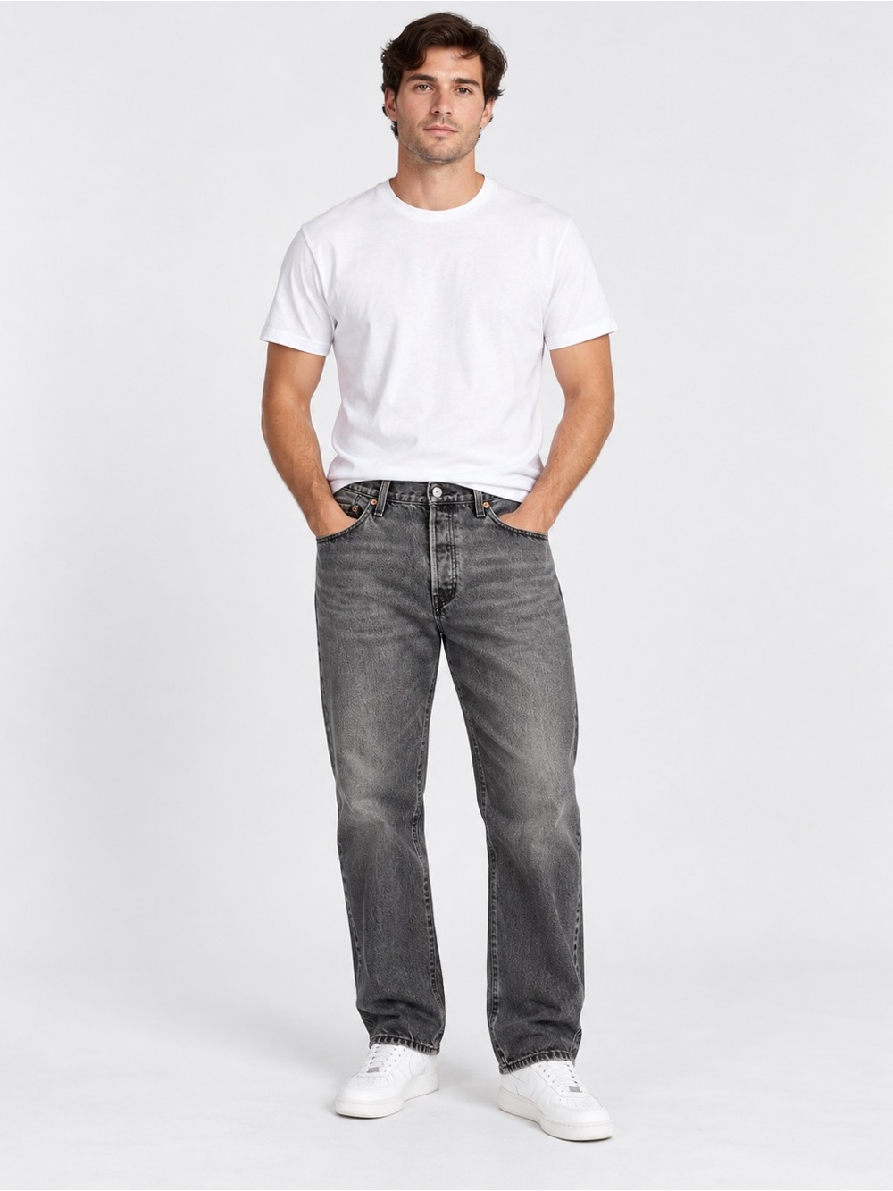 Levi’s Premium 501 ’90s Jeans W32 L30 Charcoal Washed Straight Leg Button Fly